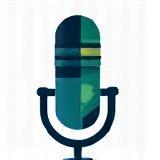 Icon for Strategic Media Relations: Microphone and press pass illustration.